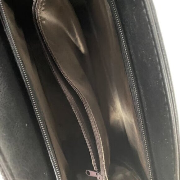 Sensin Women's Black with Gold-Tone Satchel Shoulder Bag Medium - Picture 5 of 6